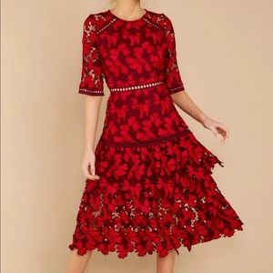 Red dress boutique floral red dress